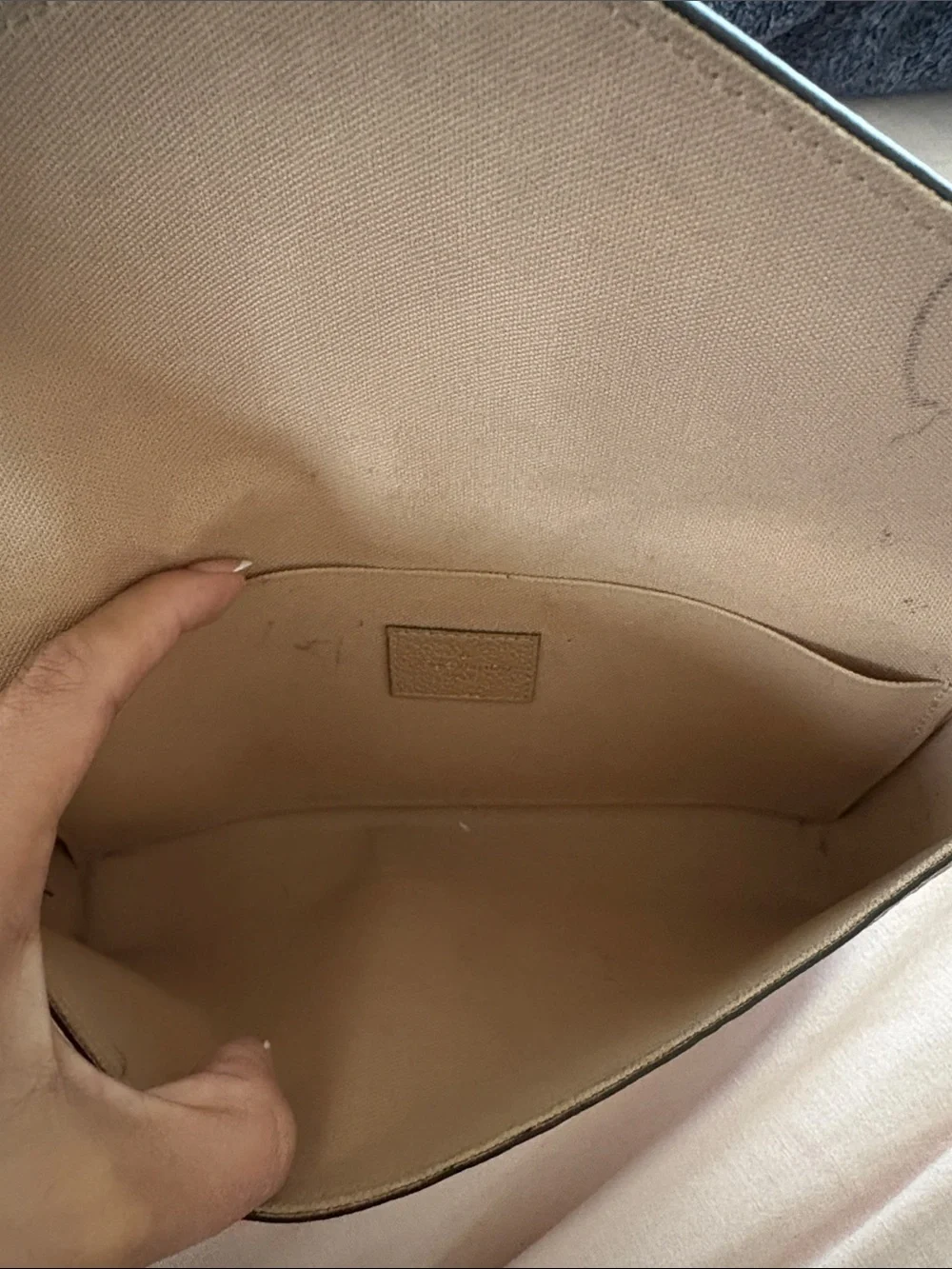 Louis Vuitton Taupe Monogram Envelope Chain Clutch - Picture 8 of 9
